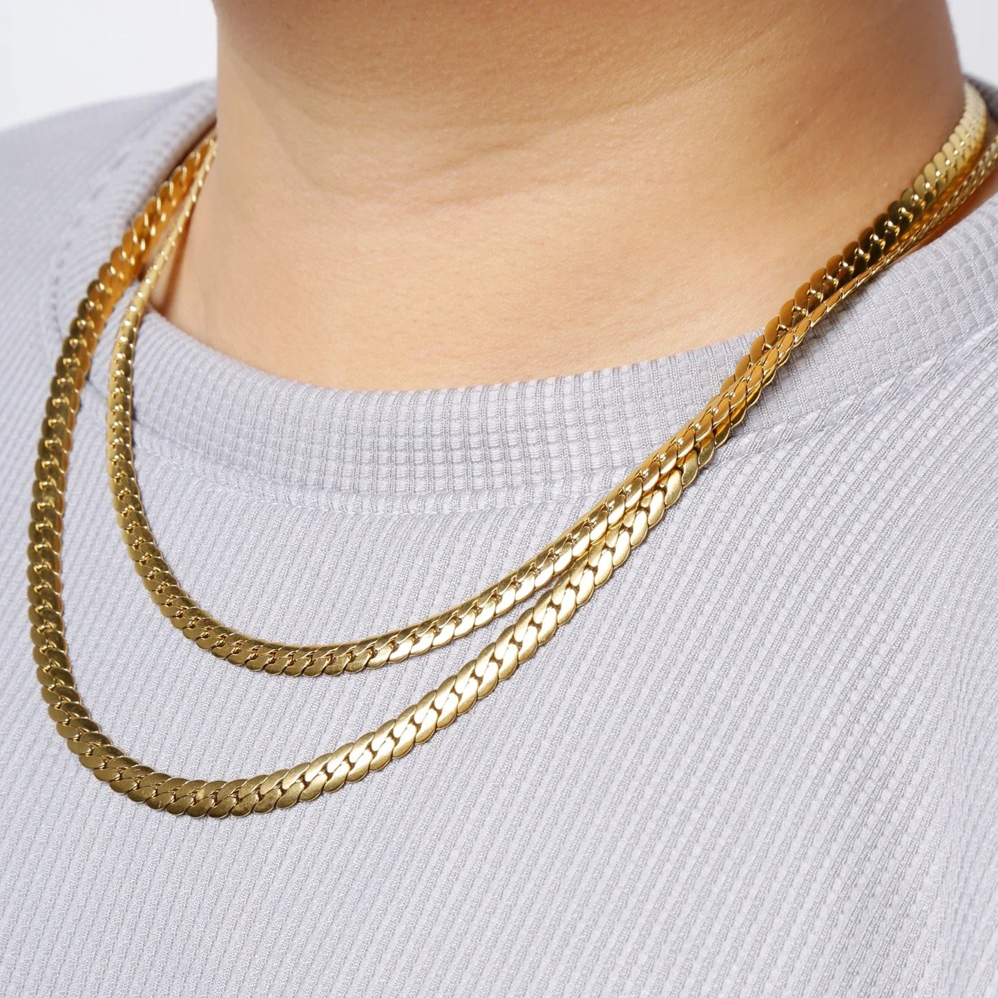 3-8MM Width Stainless Steel Chain Necklace For Men Women Gold Color High Quality Waterproof Choker Hip Hop Jewelry Gift