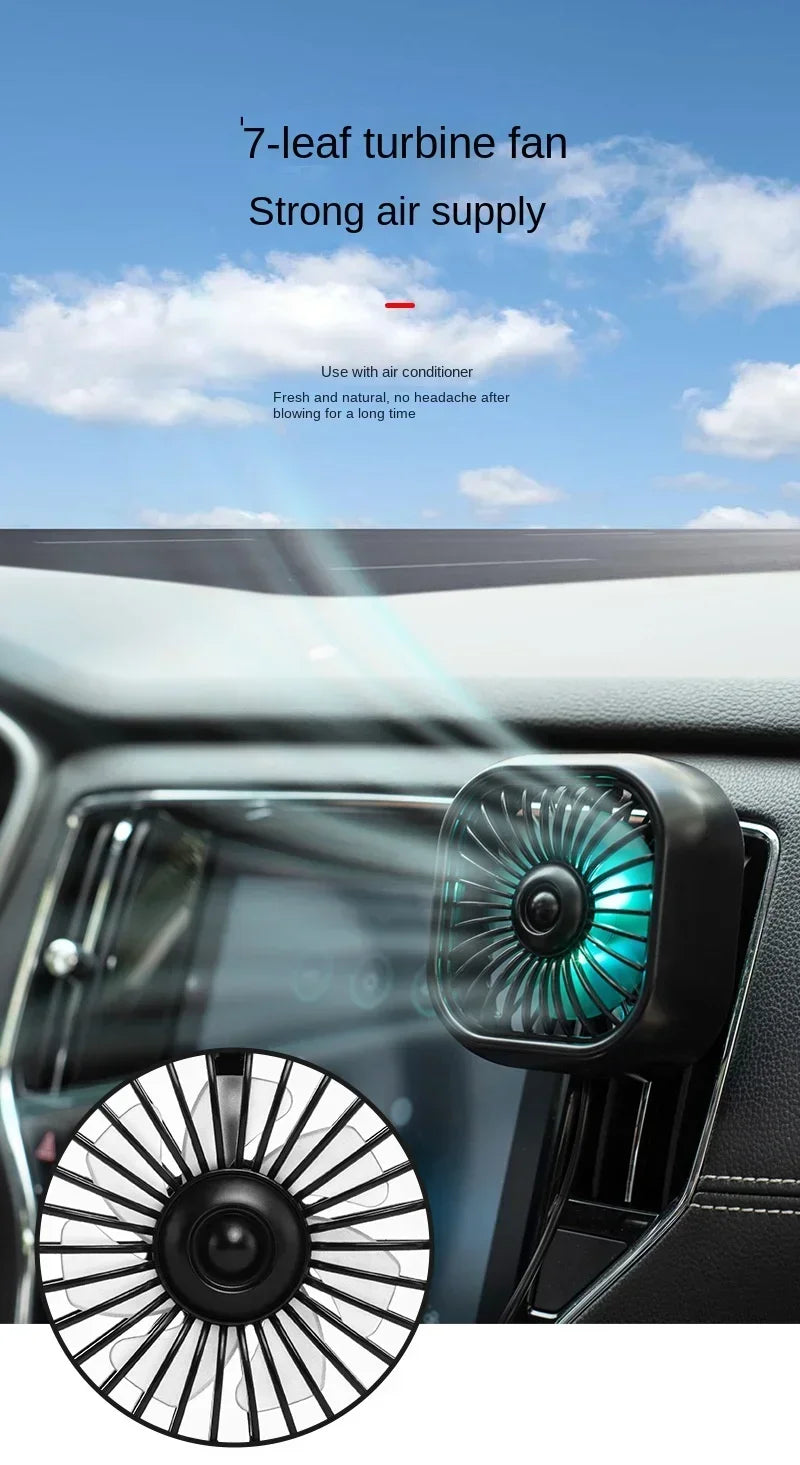 Mini Car Vent Fan High-Speed Cooling Energy-Efficient USB Powered - Portable Vibrant Colors Easy Installation