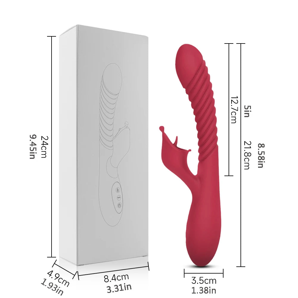 Silicone Tongue Licker Vibrator 10 Vibration Modes Dual G-spot Powerful Vibrating Massager Adult Sex Toys, Ladies Sexy Toys