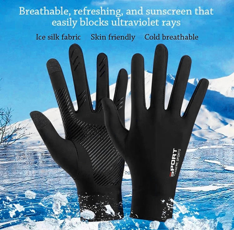 Summer Ice Silk Touchscreen Anti slip Gloves Outdoor Fishing Waterproof Sunscreen Gloves Bicycle Gloves