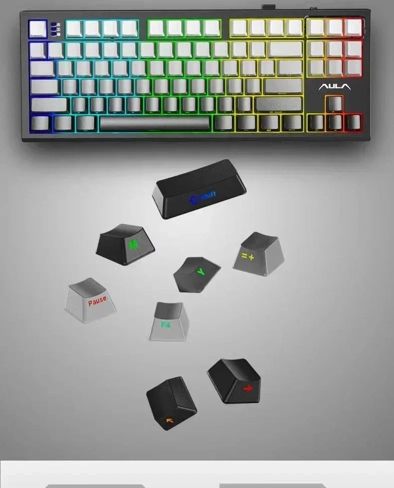 AULA S87Pro Gaming Mechanical Keyboard Wireless Bluetooth Keyboard Tri-mode RGB Hot Swappable Customized Games Accessories