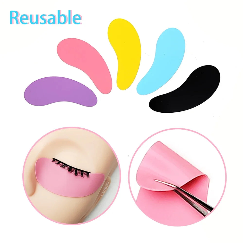 Hot 1Pair Reusable Under Eyelash Pads Silicone Stripe Lash Lift Eyelash Extension Eye Patches Under Eye Gel Patch Makeup Tools