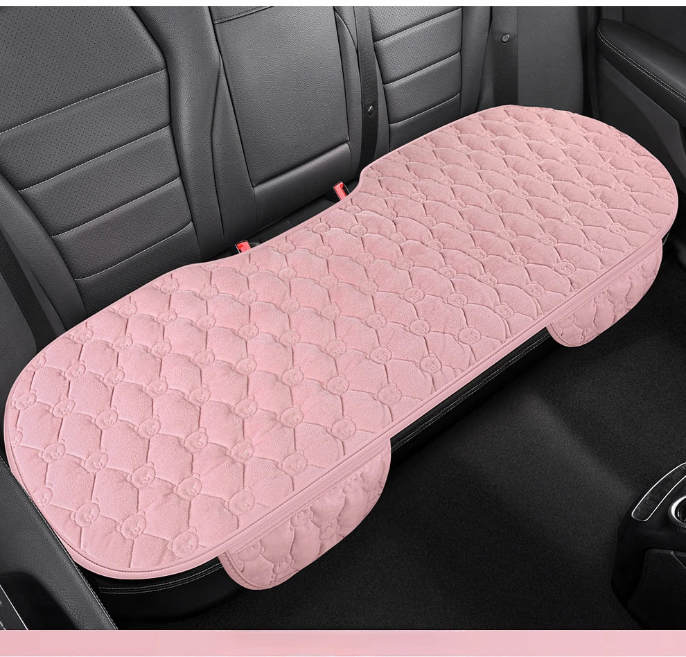 Winter short plush car single piece seat cushion thickened warm front single seat square cushion rear row long cushion