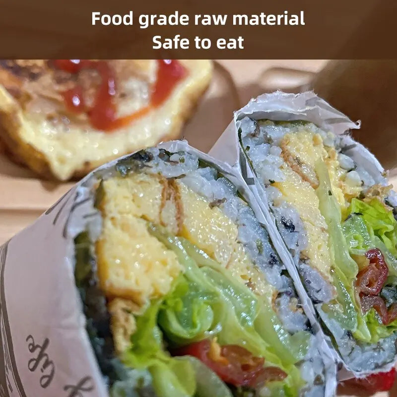 100pcs Oilproof Wax Paper Cake Bread Food Wrapper Disposable Burger Fries Baking Wax Paper Dinner Plate Greaseproof Pad Paper