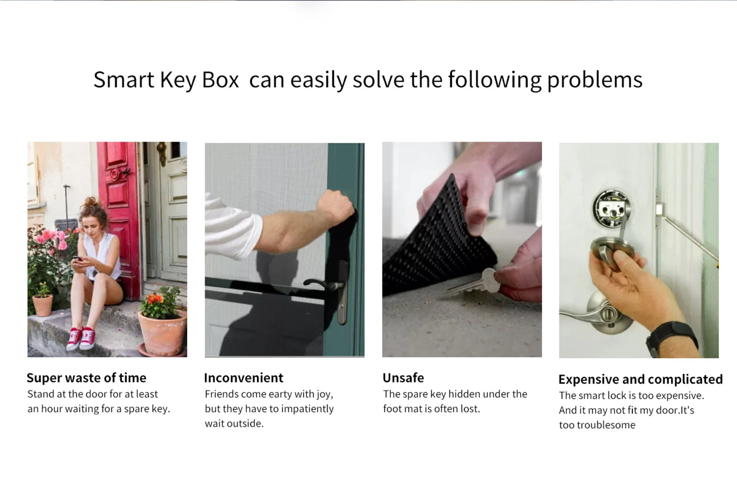 Tuya Smart Key Box Fingerprint Safe Storage Lock Key Digital Security Lockbox Combination Code IC Card Unlock Door Airbnb Rental