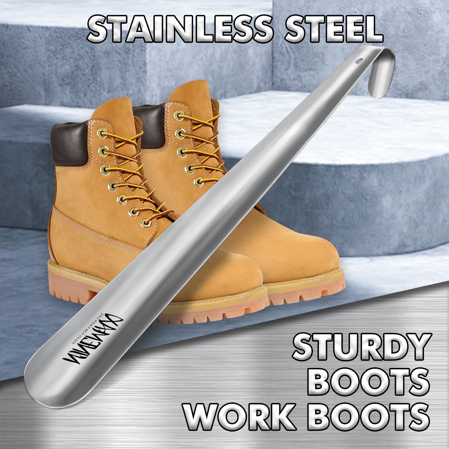 Metal Long Handle Shoe Horns 16.5" Shoe Horn extra long shoe horn for seniors Shoe Spoon Professional Aid Tool Shoe Accessories