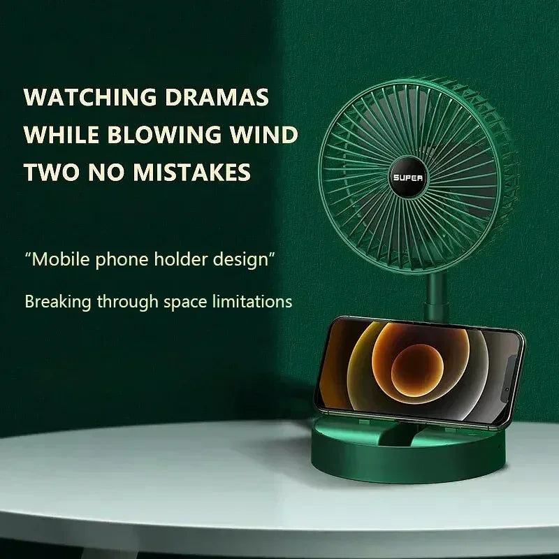 Desktop Foldable Retractable Small Fan Mini Portable Charging USB Home Low Noise High Duration Standby Mini Electric Fan