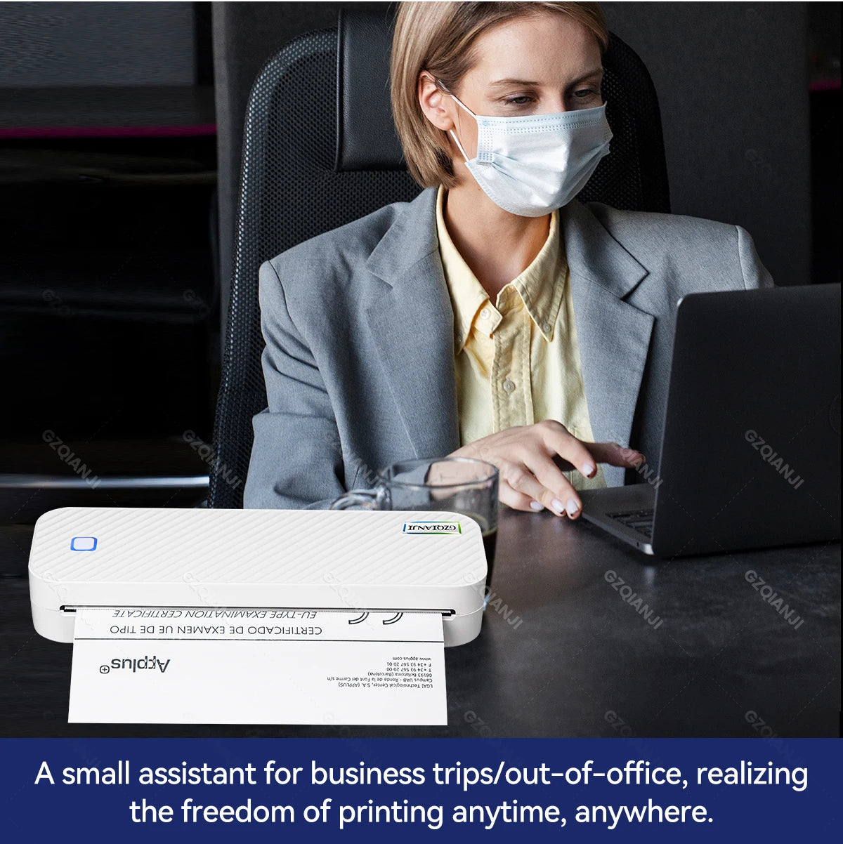 Mini Thermal Printer Bluetooth Portable Wireless A4 Maker with Paper Case for Mobile World PDF Picture Print Home Office USE