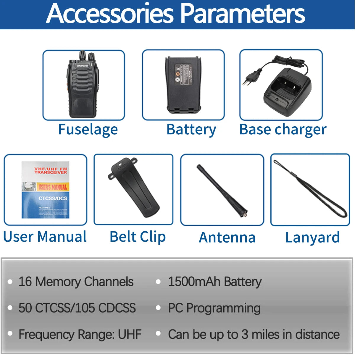Baofeng BF-88E Pro Walkie Talkie Wireless Copy Frequency Long Range UHF 400-470MHz Portable Ham Two Way Radio for Hunting