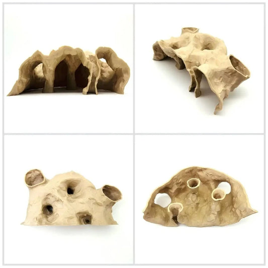 Fish Tank Underground Cave for Fish Shrimp Reptile Shelter Hiding Houses, Landscaping Ornaments 3D Printing Aqaurium Decorations