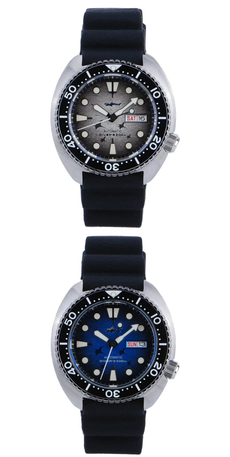 HEIMDALLR Turtle King Mens Diver Mechanica Watch Sapphire 200m Water Resistant  316L Steel C3 BGW9 Luminous NH36 Automatic Watch