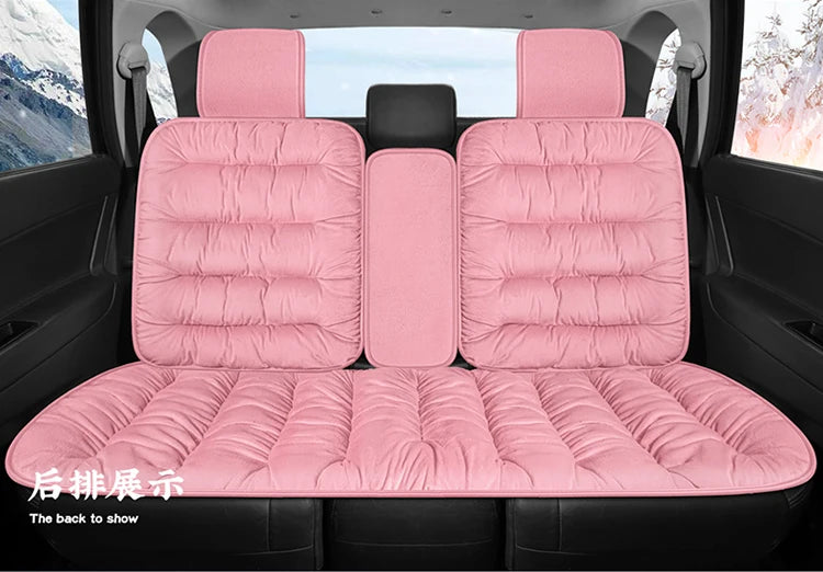 New car seat cushion single piece backless, autumn and winter universal plush anti slip cushion, warm pad three piece set