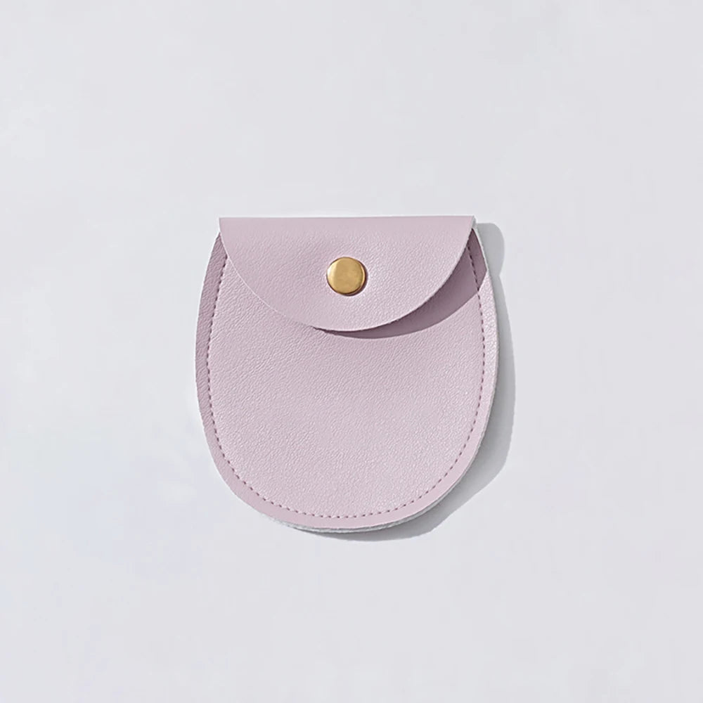 50Pcs Bulk Purple PU Leather Gold Button Snap Pouch Wedding Earring Ring Storage Party Gift Display Travel Packaging Bags