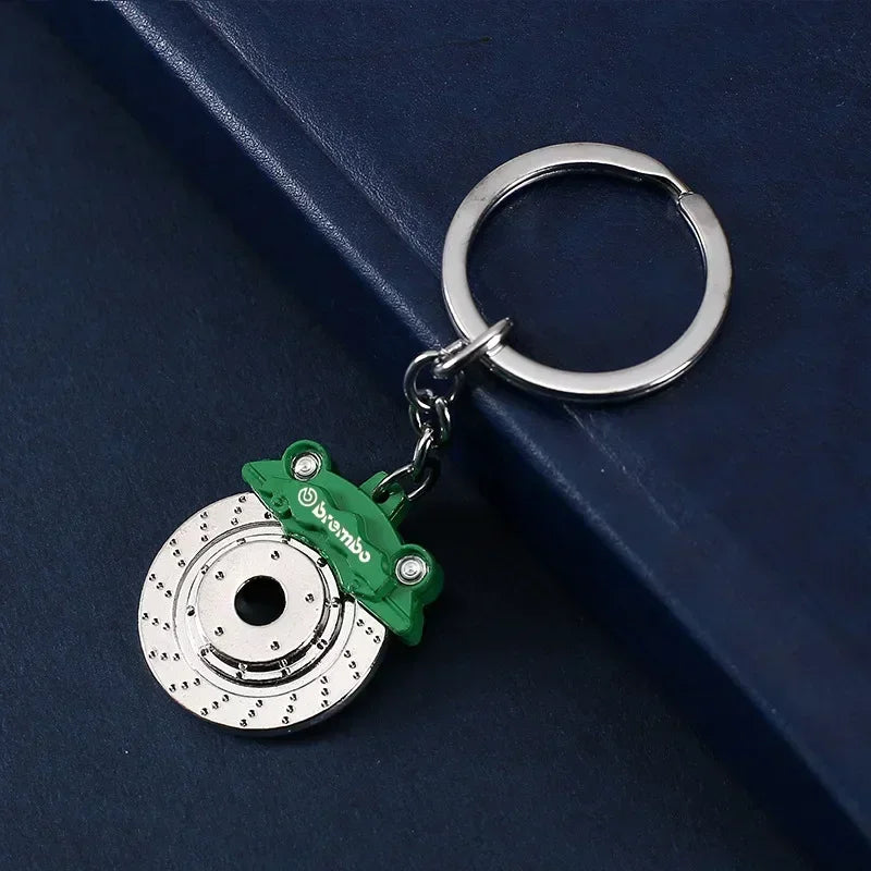 New Creative Gift Brake Discs Wheel Hubs Calipers Metal Keychains Car Modifications Disc Brake Waist Pendants Gift Toys