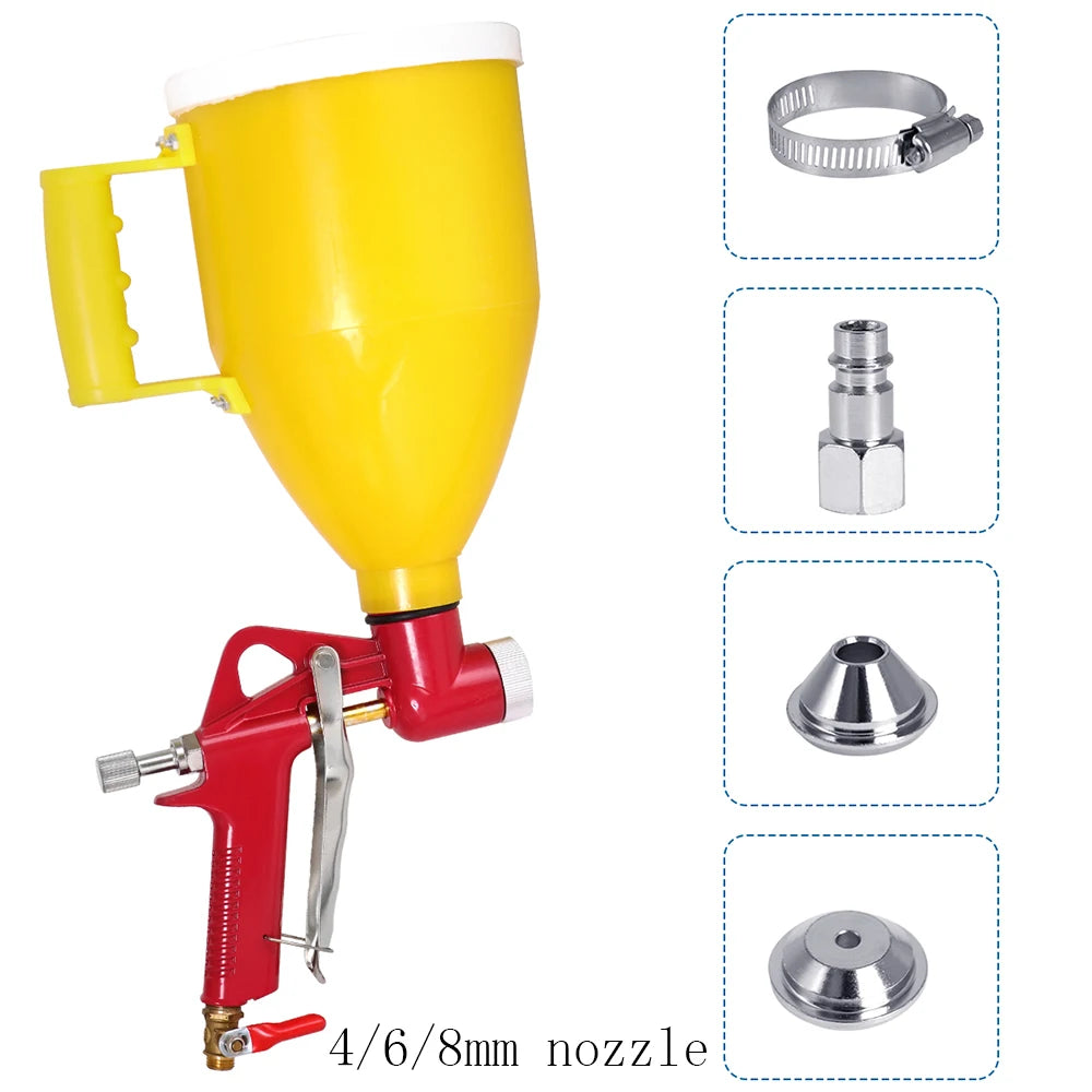 WENXING Air Hopper Spray Gun Paint Texture Tool Drywall Wall Painting Sprayer with 3 Nozzle