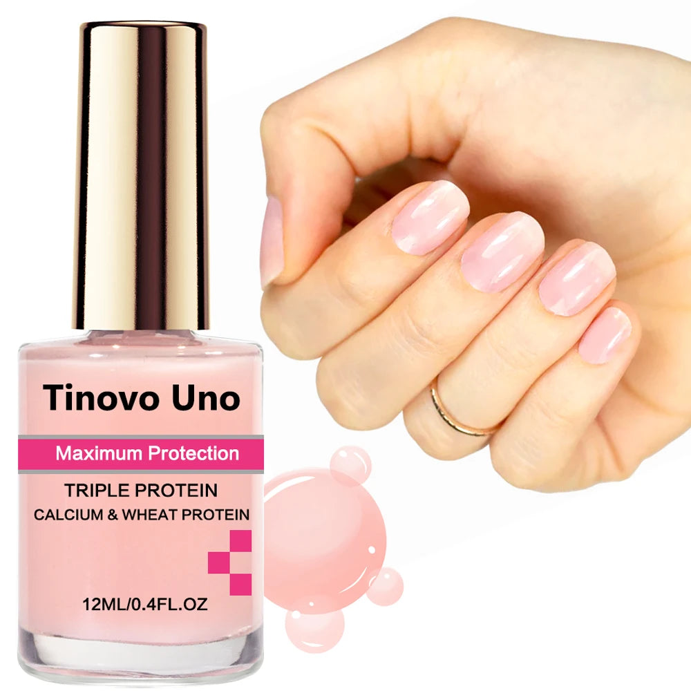 Tinovo Uno Collagen Base Coat Normal Nail Polish Clear Base Oil Air Dry Nail Hardener Strengthener Manicure Birttle Nails Care