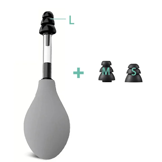 Ear Pressure Tool Portable Ear Pressure Relief Suction Device Wih 3 Sizes Of Earplugs Inner Ear Pressure Relief Tool for Headach