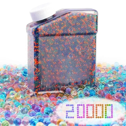 20K Water Balls Beads with Bottle 7-8mm Gel Water Beads Works for Gel Ball Gun and Splatter Ball Blaster Non-Toxic No Stain
