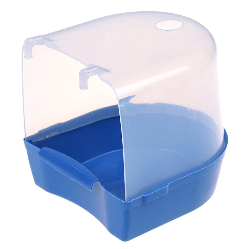 Plastic Bird Water Bath Box Bathtub Parrot For Parakeet Hanging Bowl