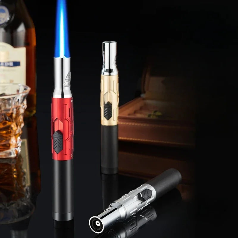 New High Temperature and High Power Spray Gun Lighter Metal Windproof Flame Spray Cigar Outdoor Butane Inflatable Torch Lighter