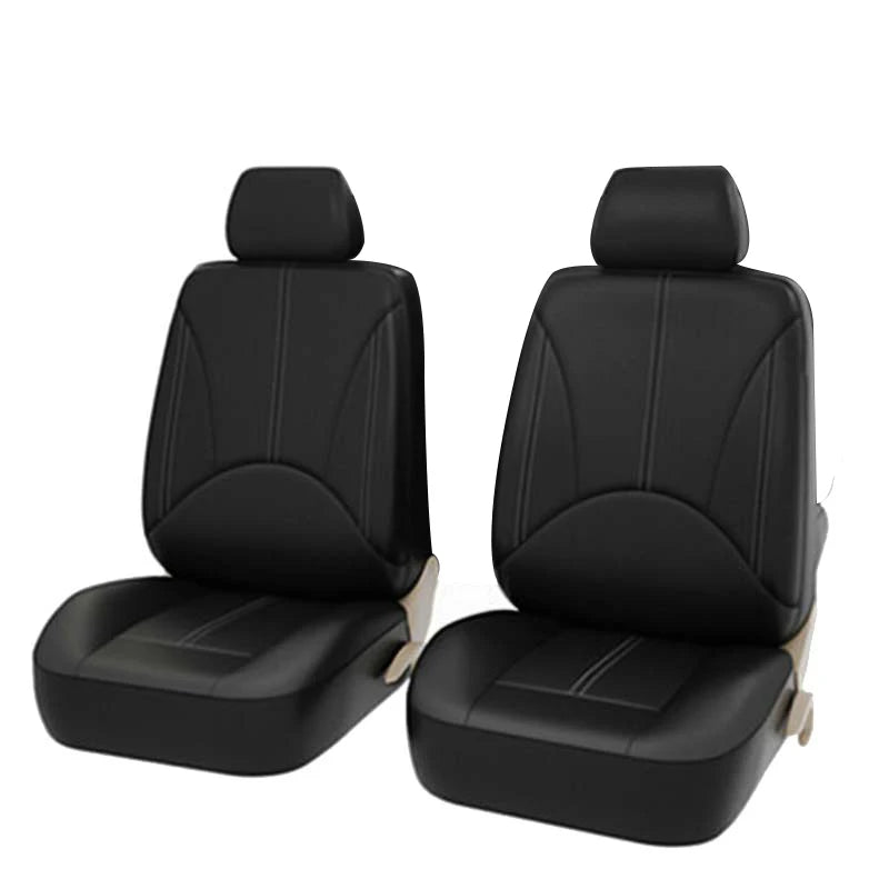 SEAMETAL Leatherette Car Seat Cover Set Breathable Auto Seat Cushion Universal Full-Wrapped Seat Cover Compatible with Airbag