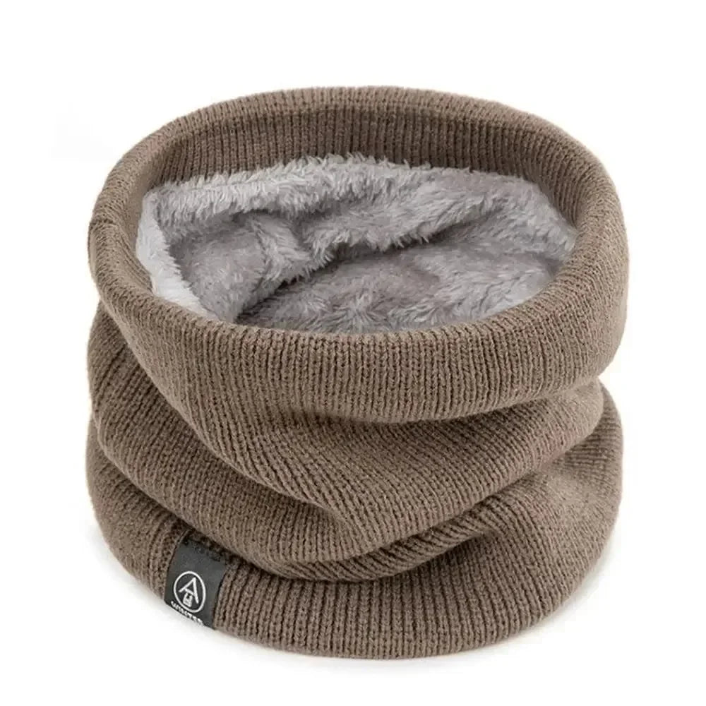Winter Warm Knitted Ring Scarf For Women Men Plush Full Mask Tutdoor Cashmere Solid Snood Neck Scarves Thick Bufanda Muffler