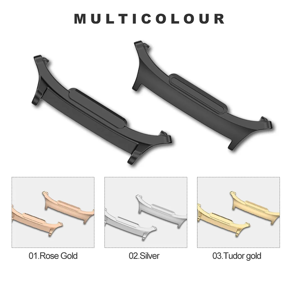 1Pair Metal Adapter For Samsung Galaxy Watch 7 Ultra 47mm Watchband Strap Connector Bracelet 316L Stainless Steel 22mm 24mm Band