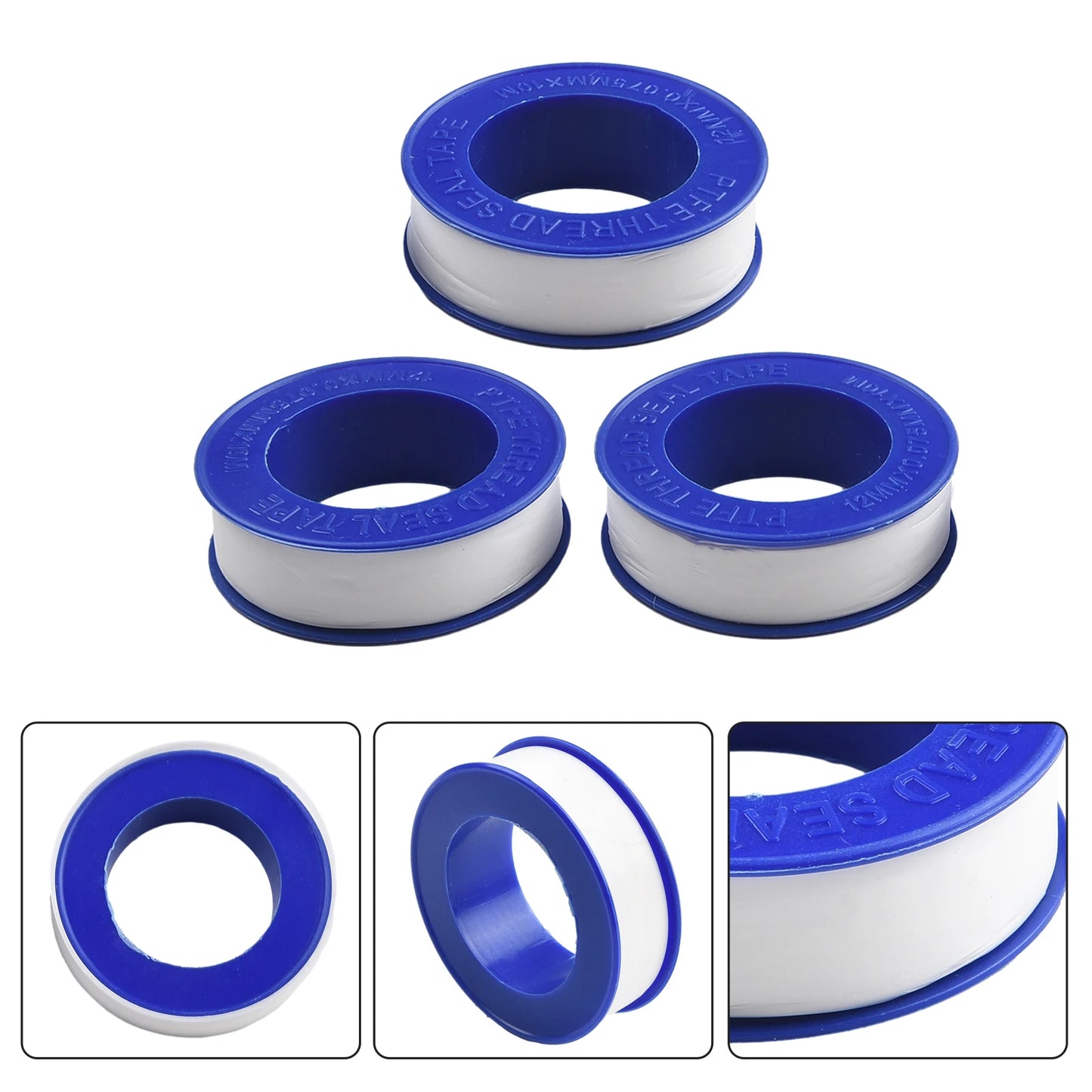 3Pcs White Pipe Thread Seal Raw Material Tape Faucet Sealing Thread Tape PTFE Roll Plumbing Plumber Fitting Tape Sealing Tape