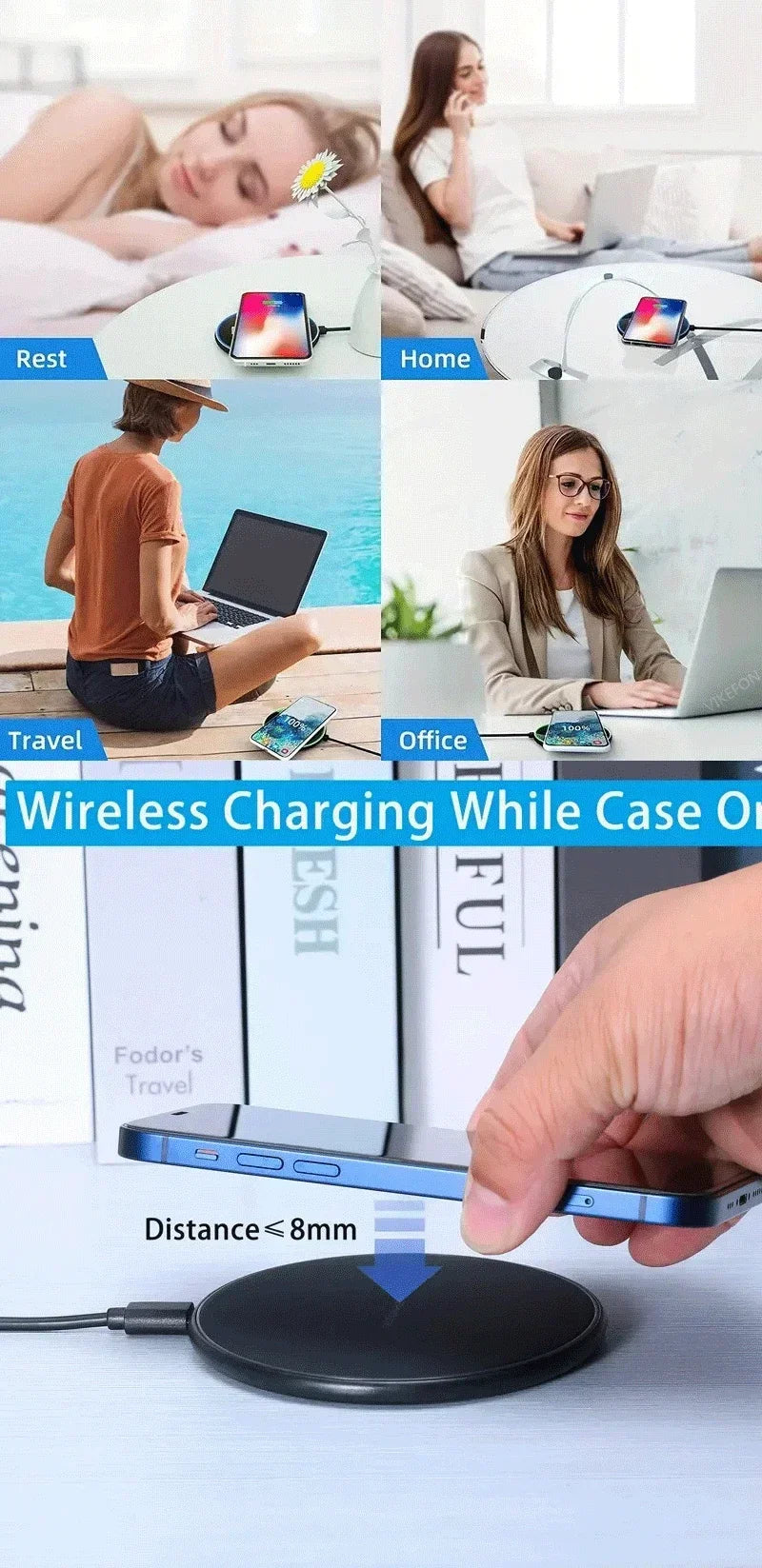 30W Wireless Charger Pad Stand Mobile Phone Chargers Fast Charging Dock Station For iPhone 15 14 13 12 11 Pro Max Samsung Xiaomi