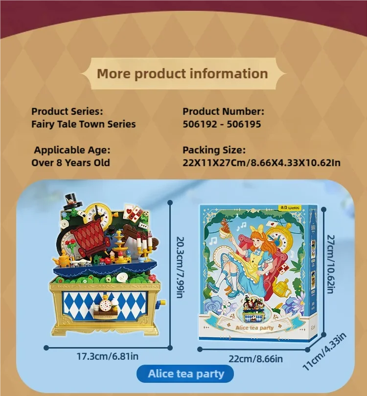 Fairytale Music Box Treasure Chest Fairy Tale Scene Model Bricks Set With Mini Figure Doll Desktop Deco Kids DIY Toys Girl Gifts