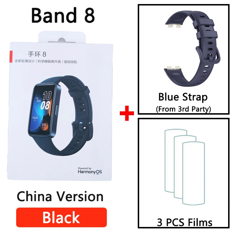 New Original HUAWEI Band 8 Smart Band All-day Blood Oxygen 1.47'' AMOLED Screen Heart Rate Smartband 2 Weeks Battery Life