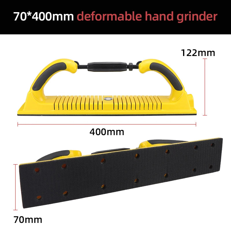 HIFESON Handheld Sander Manual Sandpaper Tool Sanding Block Dust Extraction Hand Polisher Grinding Machine For Metal Wood Work