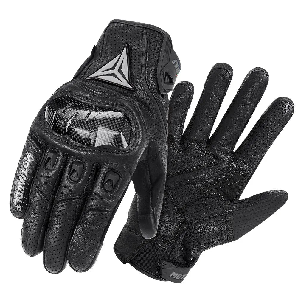 Motorcycle Racing Gloves Men Leather Gloves Summer Breathable Motorbike Guantes Moto Motocross Cycling Gloves Protective