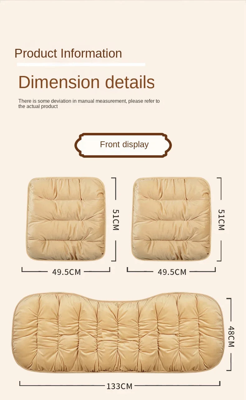 Winter Car Seat Cover with Back Pad Warm Slip-resistant Car Seat Cushion Chair Protector Universal for Suv Pick-Up Truck Sedan