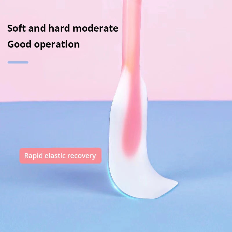 2Pcs Pink And Yellow Transparent Silicone Scraper Cream Scraper Cake Scraper Baking Tool Semi Handle High Temperature Resistant