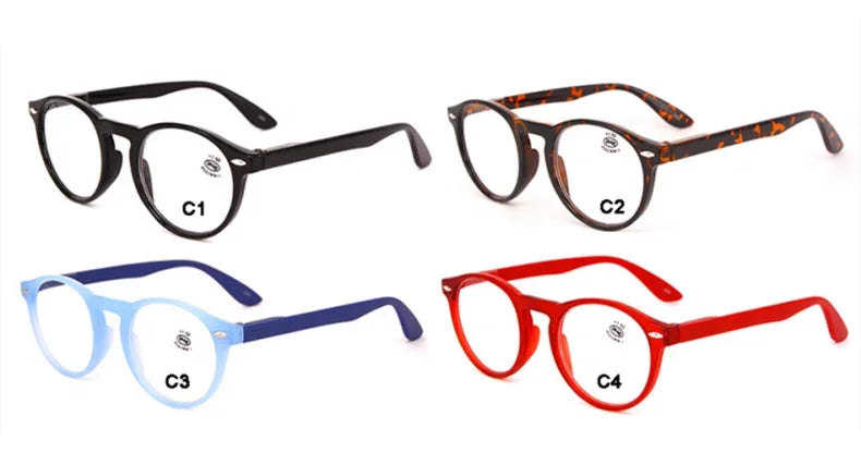 Ultralight Red Leopard Print Reading Glasses Women Men Round Glasses Frames for Read Female Fashion Vintage Clear Eyeglasses