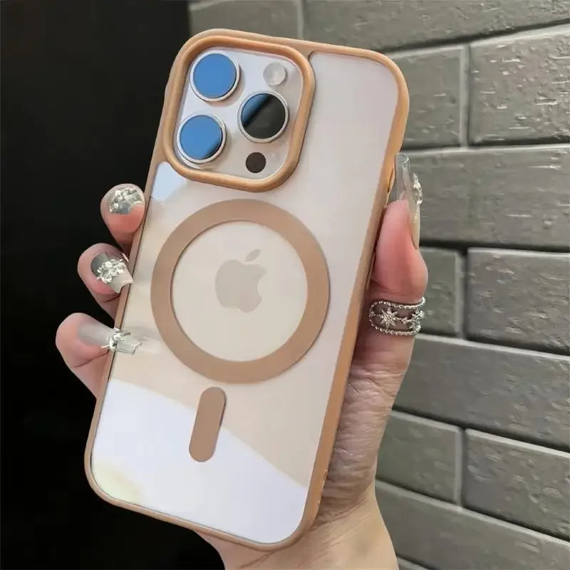 New Black Transparent Magsafe Magnetic Case For iPhone 16 15 14 13 12 11 Pro Max Wireless Charging Acrylic Hard Protect Cover