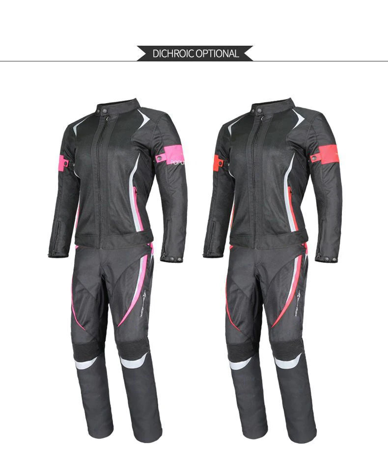 Motorcycle riding wear summer female waterproof motorcycle suit set slim-fit anti-fall four seasons racing clothing