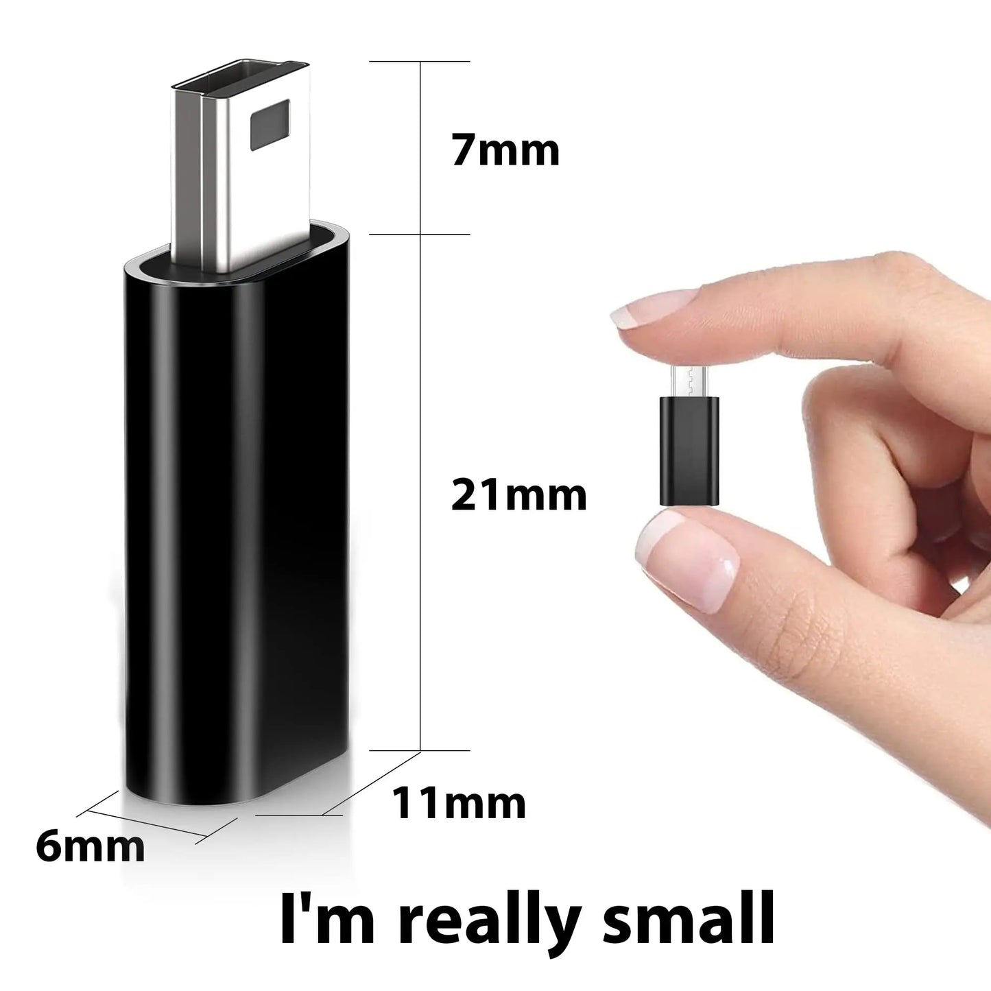 USB C to Mini USB Adapter 2-Pack, Type-C Female to Mini USB Male Converter for GoPro Hero 3+, MP3, Dash Cam, Camera, Black