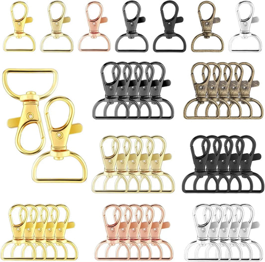 10pcs Swivel Clasps Snap Hooks Metal D Ring Key Chain Clip Hooks Lobster Key Chain DIY Making Accessories for Purse Handbag