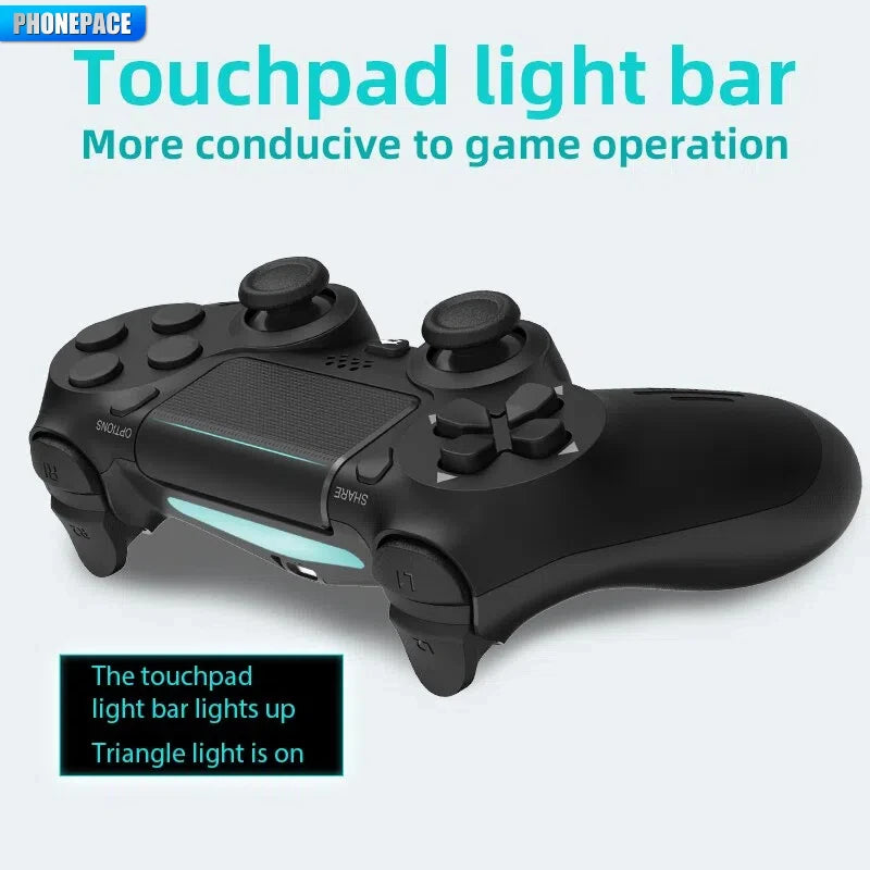 Bluetooth-Compatible Game Controller for PS4/Slim/Pro Wireless Gamepad For PC Dual Vibration Joystick For IOS/Android