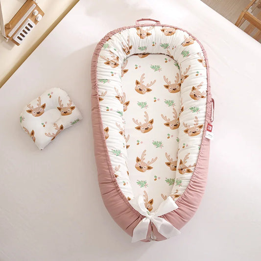 Dreamy Blush Pink Portable Baby Crib Foldable Bassinet with Breathable Mesh JPMA Certified Travel Bed for Girls Nursery