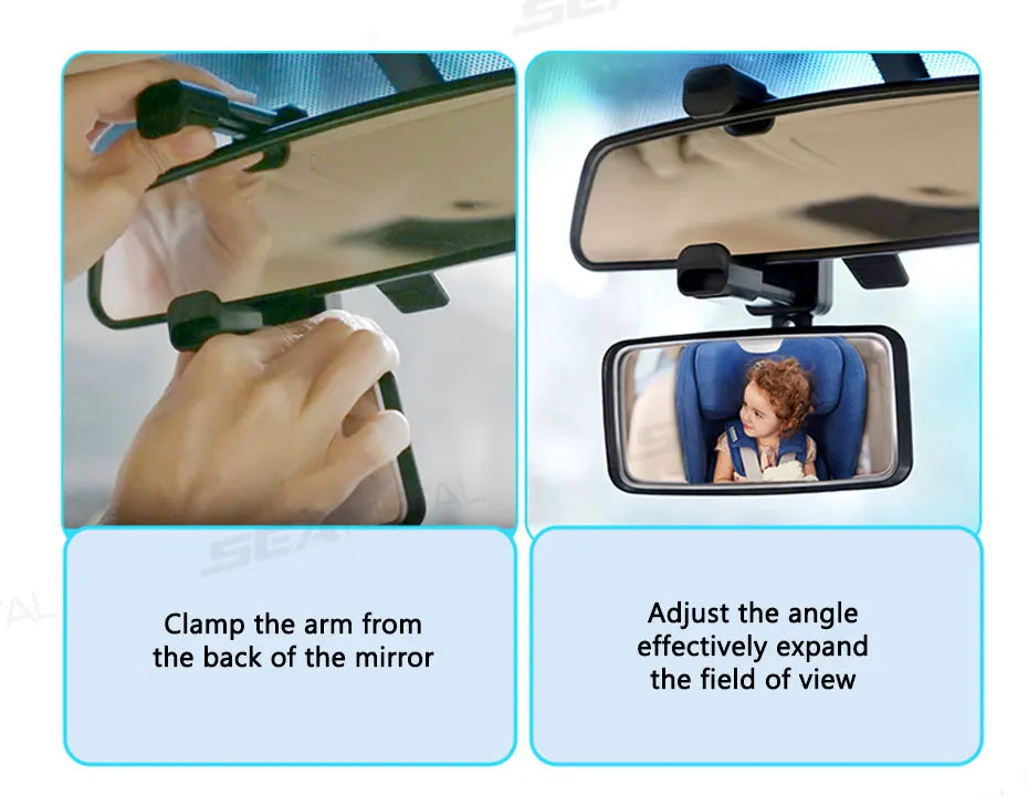 Baby Mirror Car Interior Rear View Mirror Clip Rear Facing Mirrors For Auto Safety Driving Kids Baby Monitor Angle Adjustable