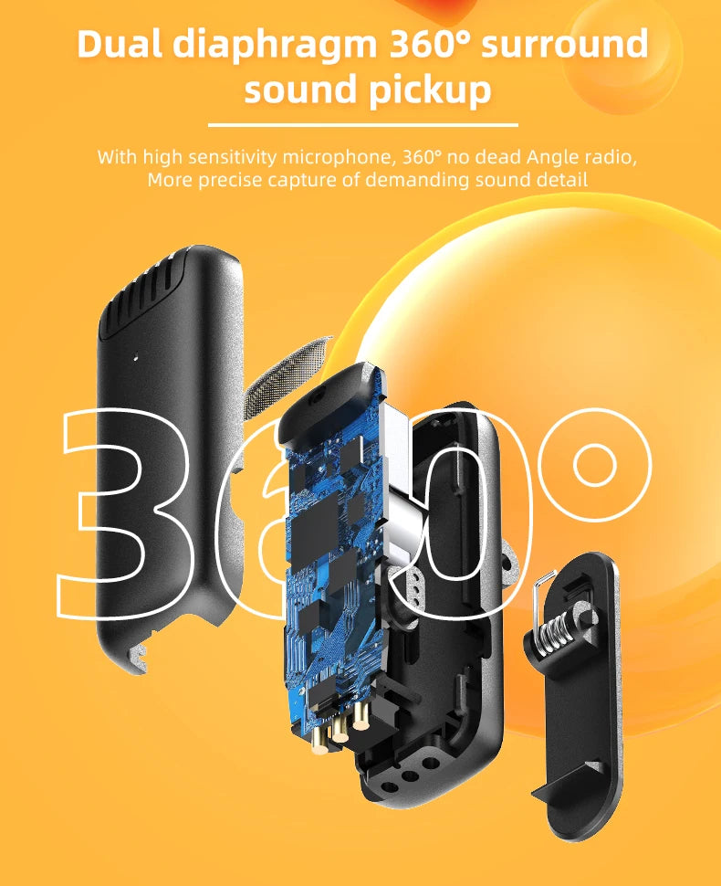 J13 Wireless Microphone With Charging Case For IPhone/iPad /Android Mini Wireless Tie Microphone Low Latency Plug and Play