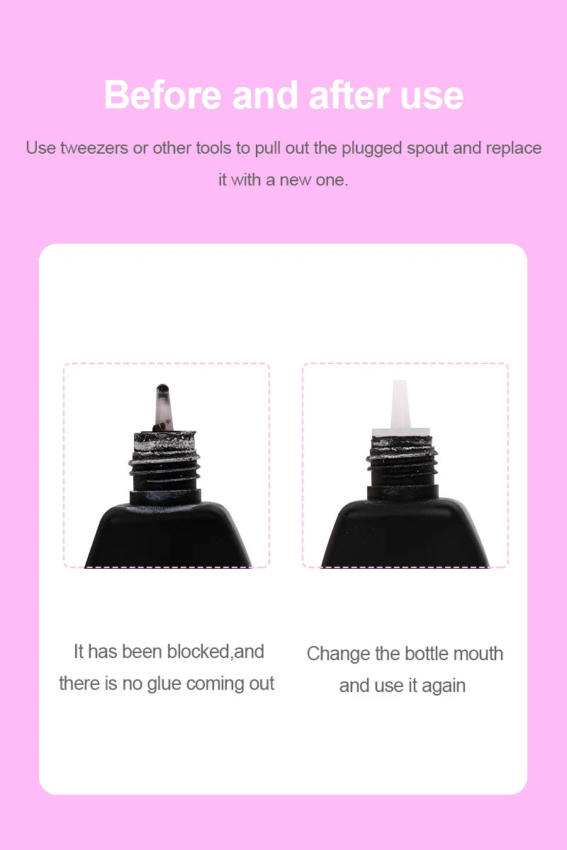 50/100/200pcs Glue Blocking Needle Anti-clogging Tool Glue Spout Replacement Spout Eyelash Extensions Accessories