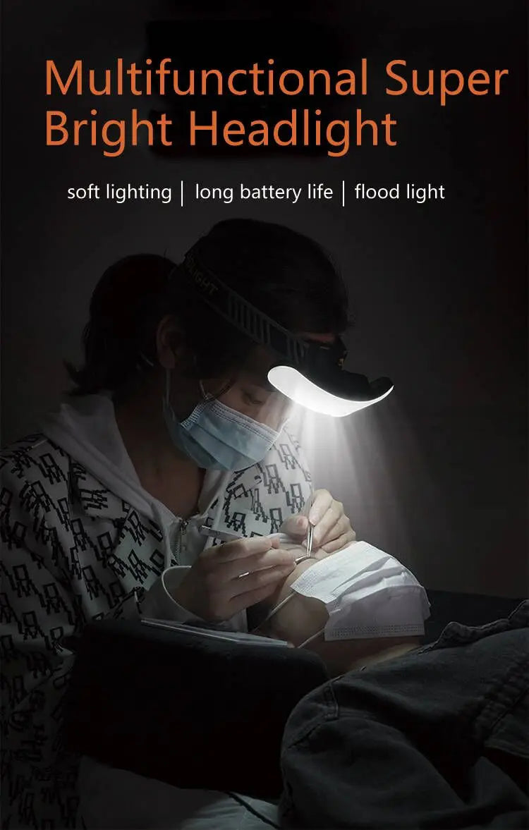 USB Rechargeable LED Headlamp New Headlight for Makeup and Eyelash Extensions  LED Eyelash Extension Waterproof Lamp USB Light