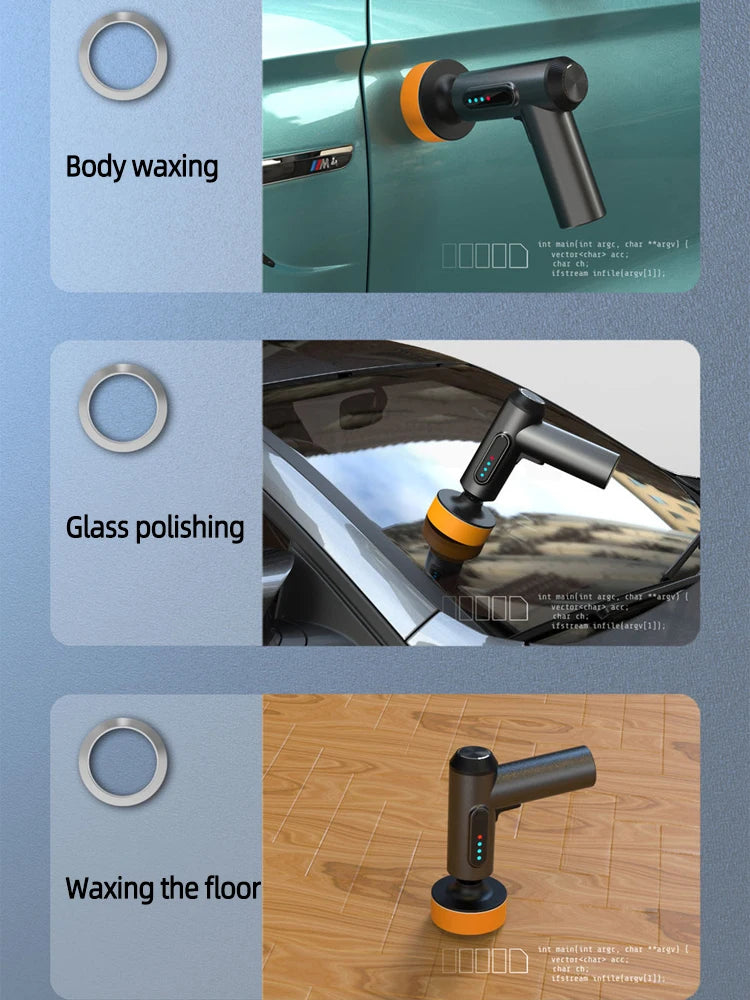 Car Polisher Handheld Wireless Polisher Car Polishing Waxing Machine Power Tool for Car Body Cleanig Waxing Repair