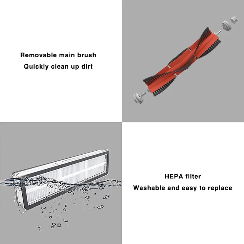 Fit For Dreame D9, D9 Max, L10 Pro, Trouver LDS Finder Roller Side Brush Mop Hepa Filter Vacuum Cleaner Accessory Part