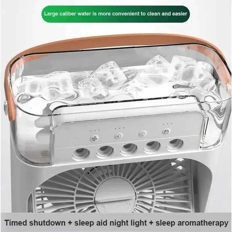 Portable Air Conditioner Fan Mini Evaporative Air Cooler with 7 Colors LED Light 1/2/3 H Timer 3 Wind Speeds and 3 Spray Modes