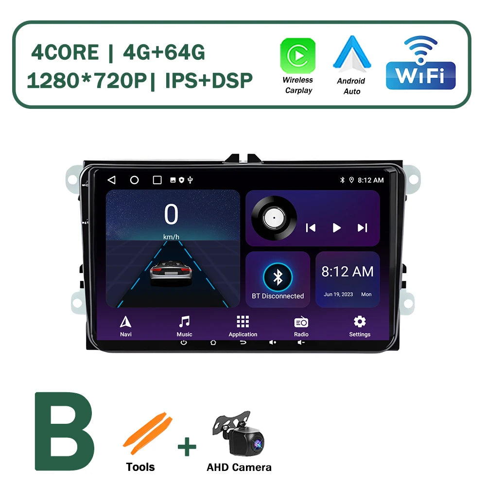 Android OS for VW Volkswagen Golf Polo Skoda Rapid Octavia Tiguan Passat Amarok Car Multimedia Video Stereo Player GPS Carplay